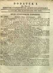 Dziennik Urzędowy Gubernii Radomskiej, 1847, nr 4, dod. I