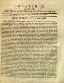 Dziennik Urzędowy Gubernii Radomskiej, 1847, nr 13, dod. II