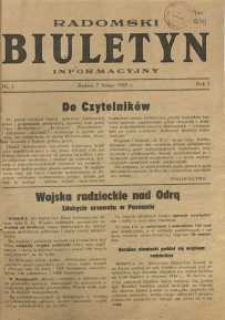 Radomski Biuletyn Informacyjny, 1945, R. 1, nr 1