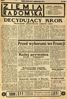 Ziemia Radomska, 1932, R. 5, nr 228