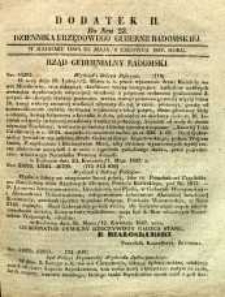 Dziennik Urzędowy Gubernii Radomskiej, 1847, nr 23, dod. II