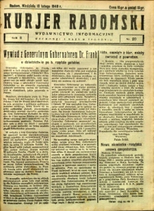 Kurier Radomski, 1940, R. 2, nr 20