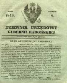 Dziennik Urzędowy Gubernii Radomskiej, 1848, nr 8