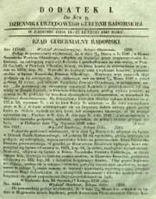 Dziennik Urzędowy Gubernii Radomskiej, 1848, nr 9, dod. I
