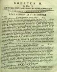 Dziennik Urzędowy Gubernii Radomskiej, 1848, nr 11, dod. II