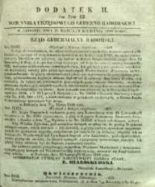 Dziennik Urzędowy Gubernii Radomskiej 1848, nr 15, dod. II