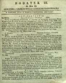 Dziennik Urzędowy Gubernii Radomskiej, 1848, nr 15, dod. III