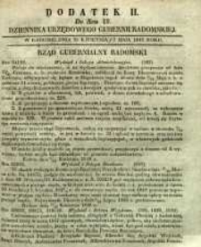 Dziennik Urzędowy Gubernii Radomskiej, 1848, nr 19, dod. II