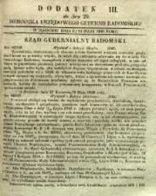 Dziennik Urzędowy Gubernii Radomskiej, 1848, nr 20, dod. III