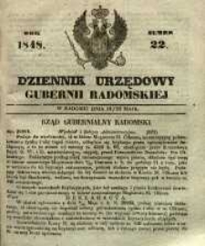 Dziennik Urzędowy Gubernii Radomskiej, 1848, nr 22