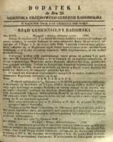 Dziennik Urzędowy Gubernii Radomskiej, 1848, nr 25, dod. I