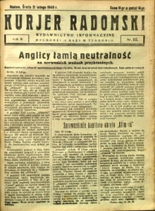 Kurier Radomski, 1940, R. 2, nr 22