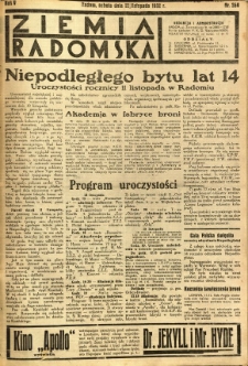 Ziemia Radomska, 1932, R. 5, nr 260