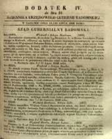 Dziennik Urzędowy Gubernii Radomskiej, 1848, nr 31, dod. IV