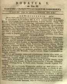 Dziennik Urzędowy Gubernii Radomskiej, 1848, nr 32, dod. V