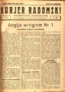 Kurier Radomski, 1940, R. 2, nr 23