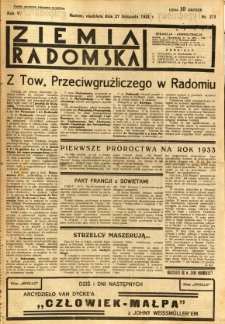 Ziemia Radomska, 1932, R. 5, nr 273