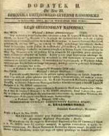Dziennik Urzędowy Gubernii Radomskiej, 1848, nr 39, dod. II