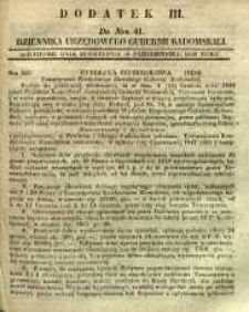 Dziennik Urzędowy Gubernii Radomskiej, 1848, nr 41, dod. III