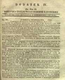 Dziennik Urzędowy Gubernii Radomskiej, 1848, nr 41, dod. IV