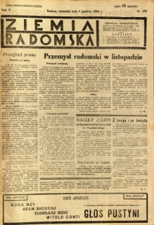 Ziemia Radomska, 1932, R. 5, nr 279