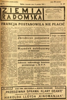 Ziemia Radomska, 1932, R. 5, nr 287