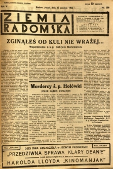 Ziemia Radomska, 1932, R. 5, nr 288