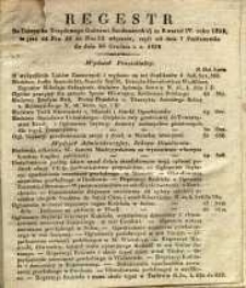 Regestr do Dziennika Urzędowego Gubernii Sandomierskiej za Kwartał IV roku 1838, to jest: Od Nru 40 do Nru 52 włącznie, czyli od dnia 7 Października do dnia 30 Grudnia t. r. 1838