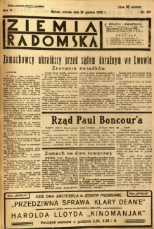 Ziemia Radomska, 1932, R. 5, nr 291
