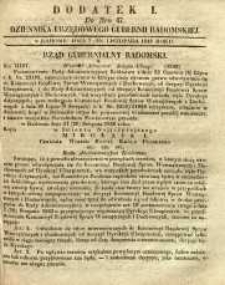 Dziennik Urzędowy Gubernii Radomskiej, 1848, nr 47, dod. I