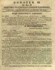 Dziennik Urzędowy Gubernii Radomskiej, 1848, nr 49, dod. III