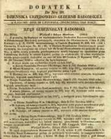 Dziennik Urzędowy Gubernii Radomskiej, 1848, nr 50, dod. I