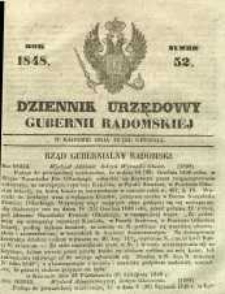 Dziennik Urzędowy Gubernii Radomskiej, 1848, nr 52