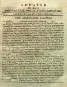 Dziennik Urzędowy Gubernii Radomskiej, 1849, nr 4, dod.