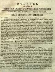 Dziennik Urzędowy Gubernii Radomskiej, 1849, nr 9, dod.