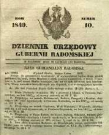 Dziennik Urzędowy Gubernii Radomskiej, 1849, nr 10