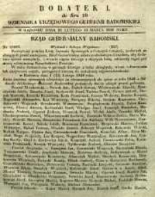 Dziennik Urzędowy Gubernii Radomskiej, 1849, nr 10, dod. I