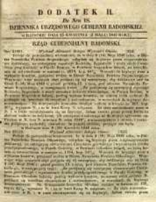 Dziennik Urzędowy Gubernii Radomskiej, 1849, nr 18, dod. II