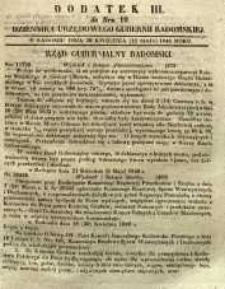 Dziennik Urzędowy Gubernii Radomskiej, 1849, nr 19, dod. III