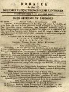 Dziennik Urzędowy Gubernii Radomskiej, 1849, nr 20, dod.