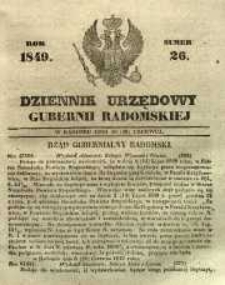 Dziennik Urzędowy Gubernii Radomskiej, 1849, nr 26
