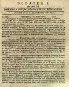 Dziennik Urzędowy Gubernii Radomskiej, 1849, nr 34, dod. I