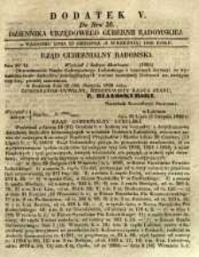 Dziennik Urzędowy Gubernii Radomskiej, 1849, nr 36, dod. V