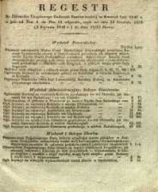 Regestr do Dziennika Urzędowego Gubernii Sandomierskiej za Kwartał 1szy 1840 r. to jest: od Nru 1 do Nru 13 włącznie, czyli od dnia 5 Stycznia do 29 Marca