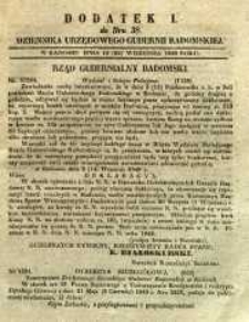 Dziennik Urzędowy Gubernii Radomskiej, 1849, nr 38, dod. I