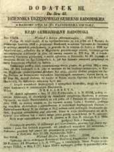 Dziennik Urzędowy Gubernii Radomskiej, 1849, nr 43, dod. III