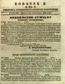 Dziennik Urzędowy Gubernii Radomskiej, 1849, nr 47, dod. II