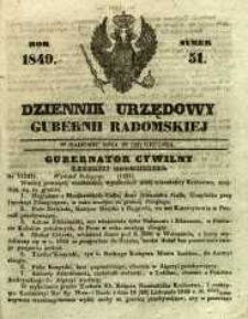 Dziennik Urzędowy Gubernii Radomskiej, 1849, nr 51