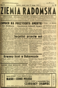 Ziemia Radomska, 1933, R. 6, nr 39
