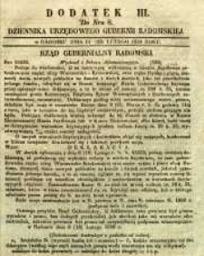 Dziennik Urzędowy Gubernii Radomskiej, 1850, nr 8, dod. III